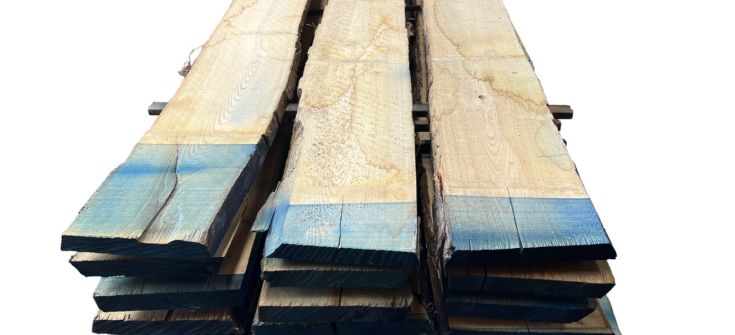 Asse in legno grezzo di castagno segato da tronco H305 L80-65 P8